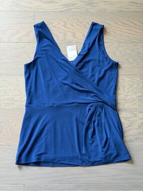 NWT H&M Sleeveless Wrap-Front Women's Top in Blue